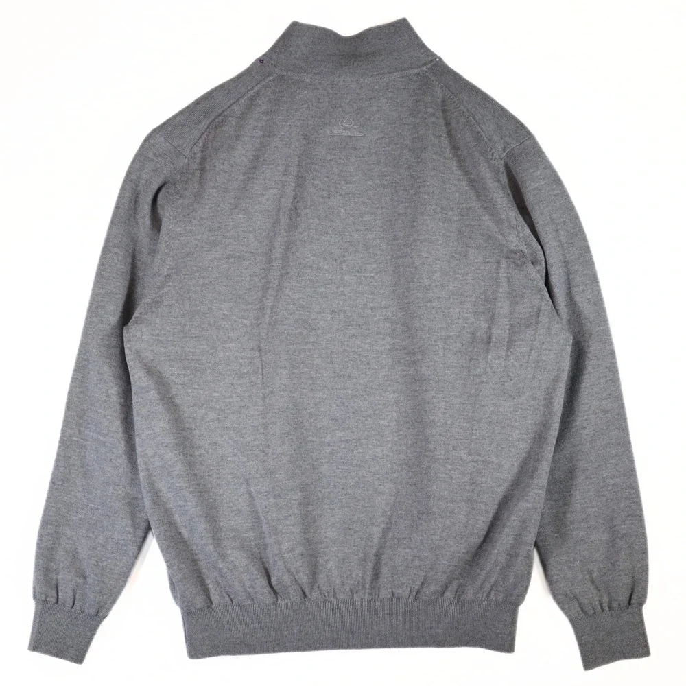 Fairway & Greene Quarter Zip Sweater Mens XL Grey Lined Merino Wool Golf Lexus‎